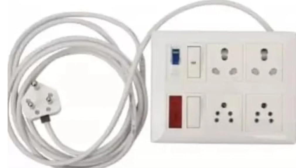 BAHUL Modular PVC Shockproof Extension with MCB 4 Socket Extension Boards (White, 4 m)-image-48