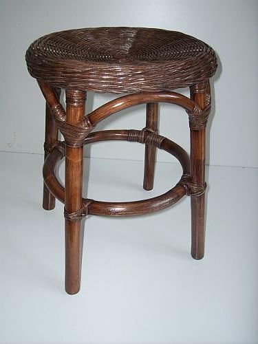 Rattan Stool Dark Brown