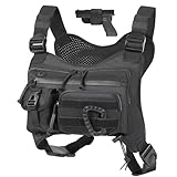 PRONTERA Tactical Chest Bag for Men & Running Vest - Multifunctional Outdoor Sports Chest Rig Pack with MOLLE System, Lightweight Waterproof Tactical Gear for Hiking, Cycling, Skiing, Workout