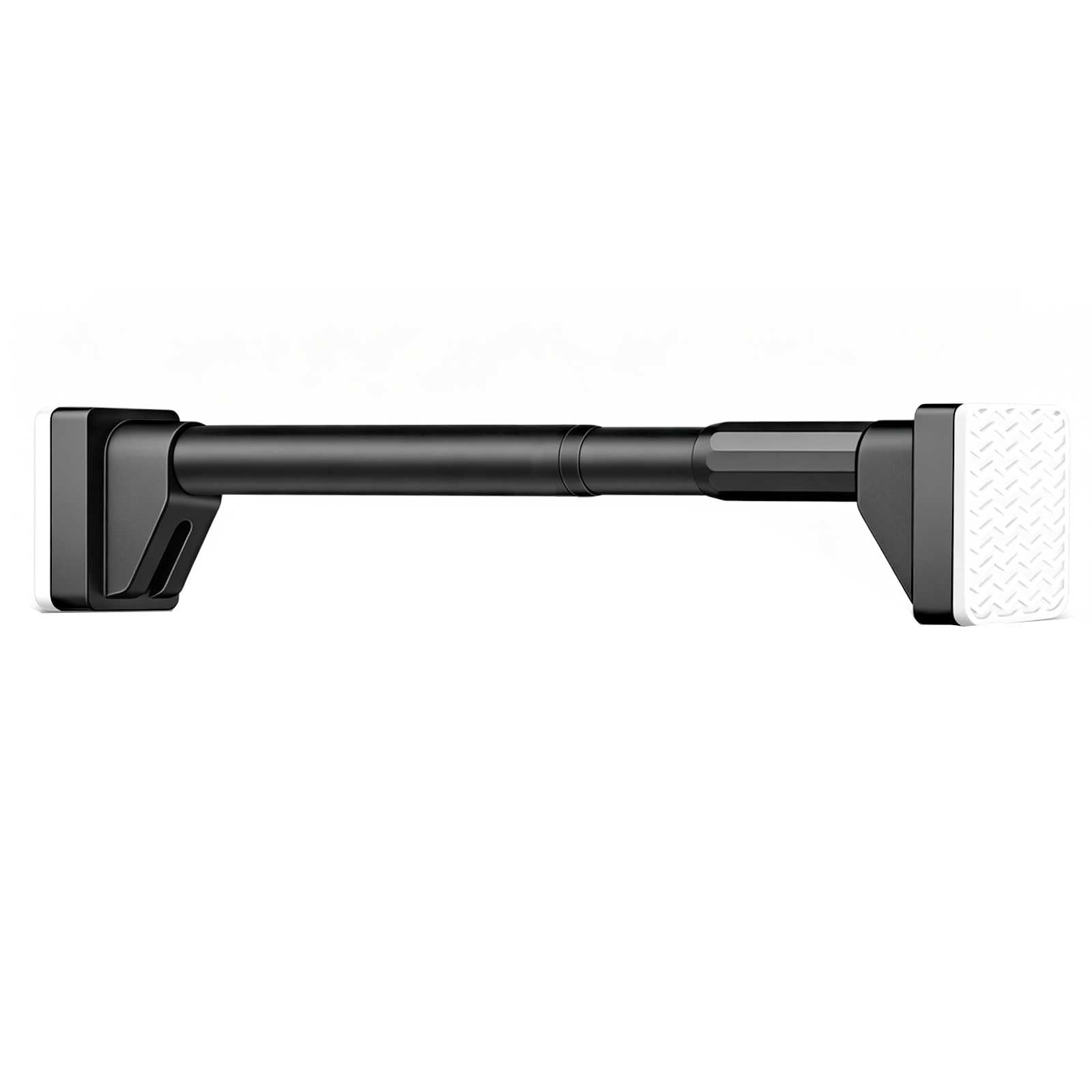 Qsnyjpl Black Adjustable Heavy Duty Tension Curtain Rod 20-193 In, Shower Curtain Rods No Drilling For Home, Windows, Bathroom, Stainless Steel(,290-370Cm/114-146In)