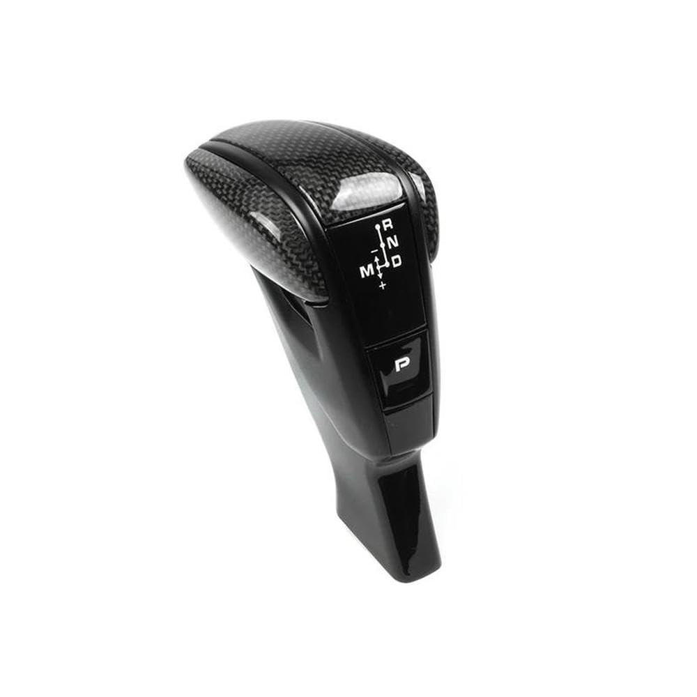 Hyasdbwe Carbon Fiber Black For Porsche Cayenne 2018-2023 Direct Replacement Carbon Fiber Leather Center Console Gear Shift Lever Knob Gear Shifter Parts(Carbon Fiber Black)