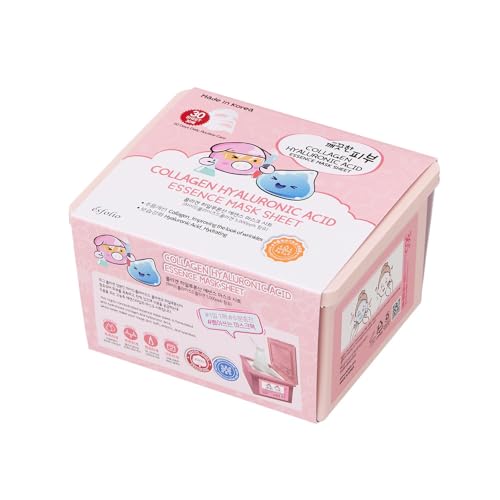 Image of esfolio Made in Korea 30 Sheets Pure Skin Collagen Hyaluronic Acid Essence Facial Mask - Hydrating Face Mask for Smooth, Firm, and Supple Skin