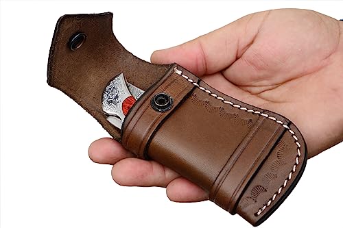 Alzafash Leather Knife Sheath, Edc Belt Loop Case Holder, Knife Holster For Belt, Pocket Knife Sheath For Folding Knives (Color:brown) #TOP21