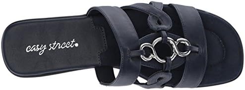 Easy Street Women's Torrid Flat Sandal, Navy, 8 W US | Image 4