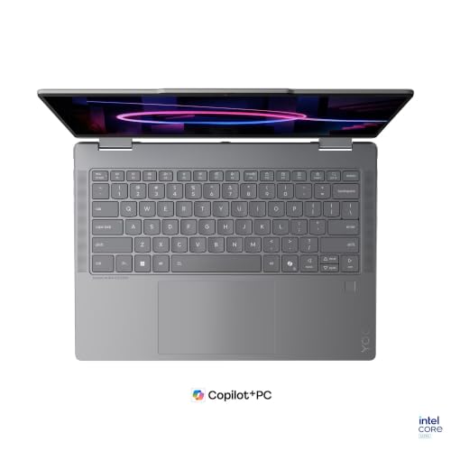 Image of Lenovo Yoga 7 2-in-1, Intel Core Ultra 5 322, 14 inch WUXGA OLED 100% DCI-P3 HDR 60Hz Touch Display,16GB LPDDR5x /2TB SSD, Wi-Fi 7, Backlit KB, FP Reader, Win11, Luna Grey, w /USB Hub, W /GaLiMu