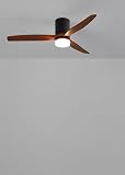 CREATE / WINDCALM M/Ventilateur de plafond ABS avec lumier noir pales effet bois foncé / 40W, Silencieux, Ø132 cm, 6 vitesses, minuterie, fonction été hiver - 4