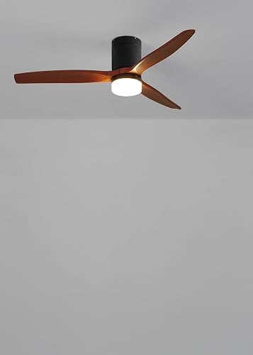CREATE / WINDCALM M/Ventilateur de plafond ABS avec lumier noir pales effet bois foncé / 40W, Silencieux, Ø132 cm, 6 vitesses, minuterie, fonction été hiver - 4