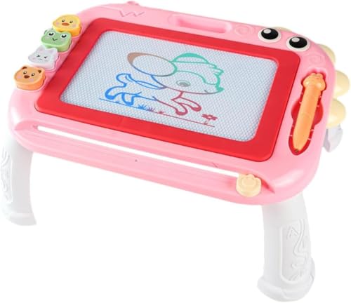 YskerrigToy - Dinosaures Ardoise Magique, Tableau Dessin Magnetique avec Pieds Ardoise de Gribouillage Effaçable Planche à Dessin Magnétique Tablette Dessins Enfant Jouet Éducatif pour Enfants Rose