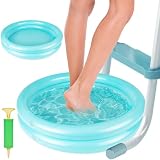 2 Pack Inflatable Pool Foot Bath Basin, Swimming Pool Clean Feet, Foot Soaking Bath Basin for Pool Entry Ladder, Home Spa Treatment for Above Ground Pools, Full-Sized Inflatable Pools