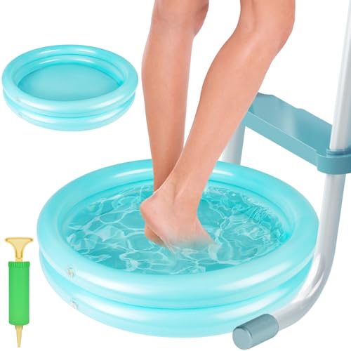 2 Pack Inflatable Pool Foot Bath Basin, Swimming Pool Clean Feet, Foot Soaking Bath Basin for Pool Entry Ladder, Home Spa Treatment for Above Ground Pools, Full-Sized Inflatable Pools