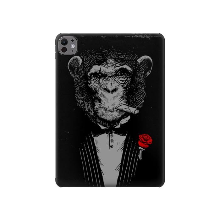 Singe Gangster Coque iPad Pro 11 2024 2025 Étui Amusant pour le Café et Bureau