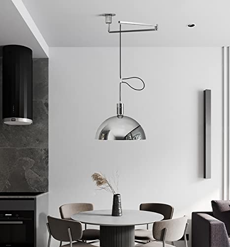 Suspension LED E27 chrome lustre réglable pour table à manger et bureau