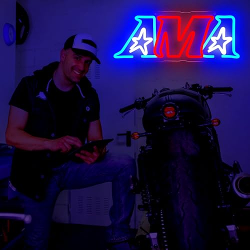 Image of Motorcycle Neon Sign for Wall Decor Dimmable Motor Logo Neon Light Suitable for Garage Motorcycle Shop Living Room Bedroom Birthday Gift for Man Size16.5 * 6.2In(P103)