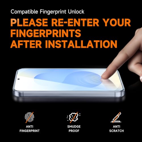 Image of MAGIC JOHN 2 Pack for Samsung Galaxy S25 Screen Protector Easy Installation | 6.2 inch, NOT for Ultra, Auto Dust-Elimination, Bubble Free, HD Clear,9H tempered glass, Case Friendly, Anti-Shockproof