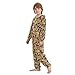 ALAZA Leopard Skin Fashion Onesie Pajamas Jumpsuit Sleepwear Unisex One-Piece Pajamas 9-11Y
