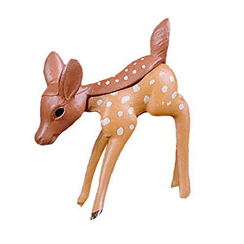 Whiie891203 Miniature Fairy Garden 1/2Pcs Simulated Deer Figurine Model Folk Craft Miniature Landscape Garden Decor - Bow Head
