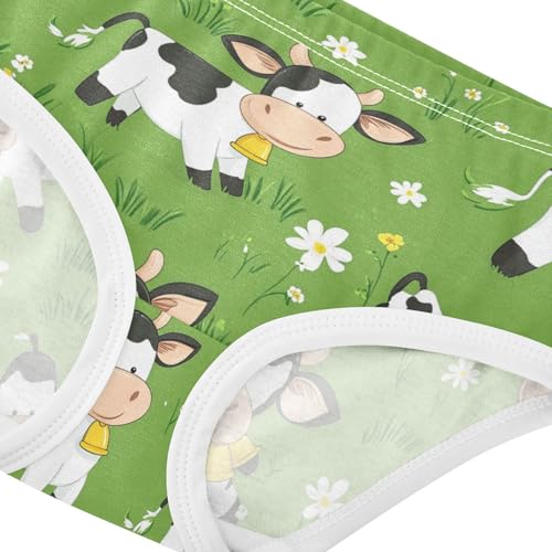 Wusikd Funny Cows Girls' Underwear Cotton Green Girls Briefs Soft Toddler Underwear 2T4