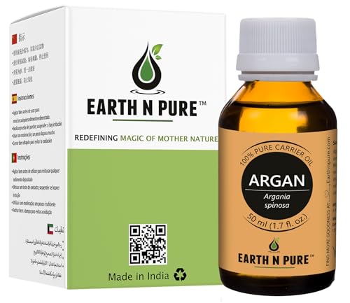 Image of Earth N Pure Argan Oil for Hair Styling, Hair Growth, Hairfall Control - Natural and Therapeutic Grade 50 ml