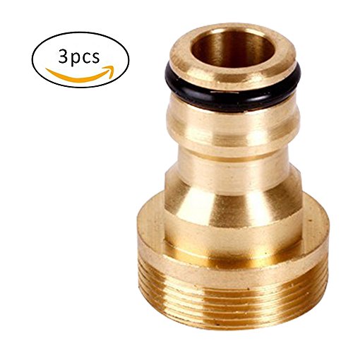 Preisvergleich Produktbild Espoy Wasserhahn-Anschluss, Hahn-Verbindungsstück, Schlauch-Adapter-Verbindungsstück, Messing, 23 mm, 3 Stück