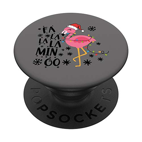 Cute Fa La La Mingo Pink Flamingo Christmas Light Xmas Gift PopSockets PopGrip: Impugnatura per Telefoni Cellulari e Tablet Intercambiabile