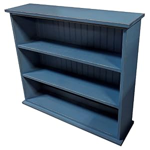 Sawdust City Small Bookcase 3 Shelves Old Williamsburg Blue