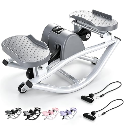 Image of Rock Stepper Side to Side - Lateral Stepper & Glute Trainer with Resistance Bands, Low Impact Side to Side Stepper for Home Exercise, Quiet Step Rocker Machine No Assembly 250LBS