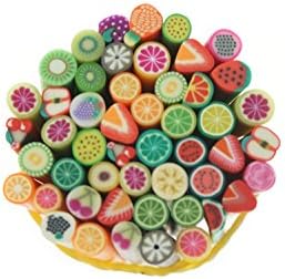 Bilipala 50 PCS 3D Manicure Designs Sticks Fimo Canes Rods Accessories, Fruit