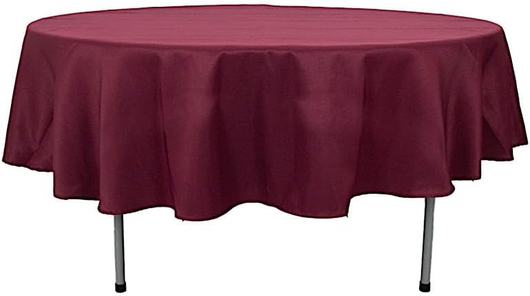 Mantel redondo de poliéster de 90 pulgadas color burdeos de alta calidad, para bodas, fiestas, banquetes, recepciones, eventos, cocina, comedor