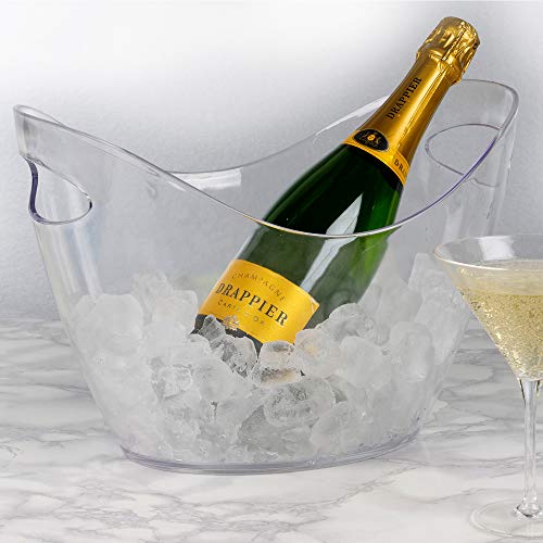 URBNLIVING Large Drinks Cooler Champagne Wine Beer Drinks Bucket Bowl Acrylic Transparent With Handles
