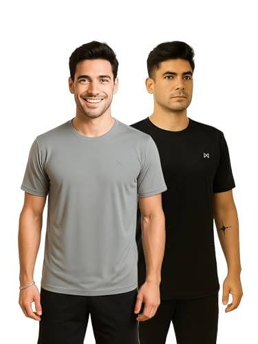 Image of Force NXT Men's Premium Microfiber Fabric Solid T-Shirt | Round Neck Half-Sleeves T-Shirt for Men | Sweat Wicking with Label Free for Daily Uses