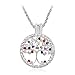 Produktbild Skyllc® Der Baum des Lebens Disk Crystal Strass eingelegten Anhänger Halskette Silber