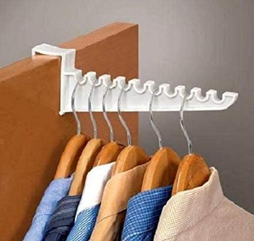 2 Pack Over The Door Valet Hook Space Saver Holds 10 Hangers Hanging System Closet Storage Organizer Laundry Ironing Rack Suits - Coats - Dresses Shirts Robes Closet Multi Purpose Hook #TOP3
