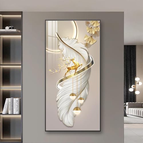 Décoration murale en plumes LED 70x140cm pour valoriser un grand mur