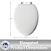 MAYFAIR 1844BNA 000 Toilet Seat with Brushed Nickel Hinges will Never Come Loose, ELONGATE, White - Brushed Nickel