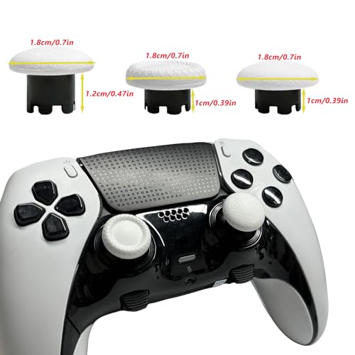 Image of 10-in-1 Metal Thumbsticks Replacement for PS5 Dualsense Edge Controller,4 Metallic Back Paddles Triggers Buttons Repair Parts for PS5 Edge Controller with 6 Analog Joysticks(White)