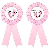 WILLBOND 2 Pieces Daddy and Mom Be Tinplate Badge Pin Gender Reveal Button Pins New Daddy Mom Gifts...