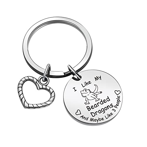 ZQEOU Bearded Dragon Mom Gift Lizard Keychain Bearded Dragon Jewelry