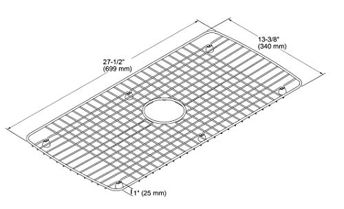 Rejilla de fregadero de acero inoxidable Kohler 27.5x13.38 in miniatura 4