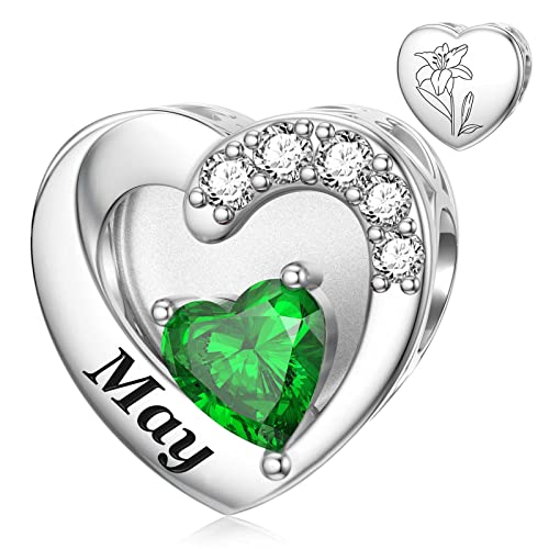 Joyas de plata de ley SEVENWELL con abalorios de piedra natal y grabado artesanal