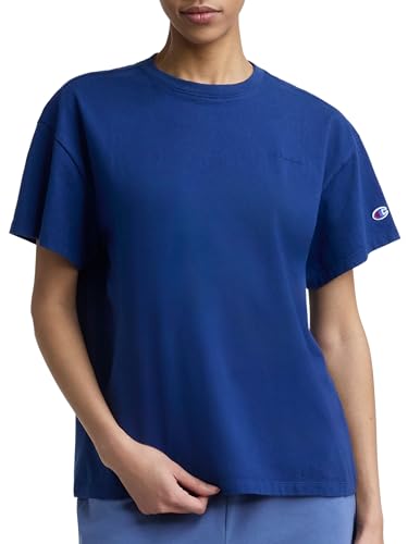 Image of Champion Women's Classic Short Sleeve Graphic T-Shirt, Loose Fit, Script Logo
