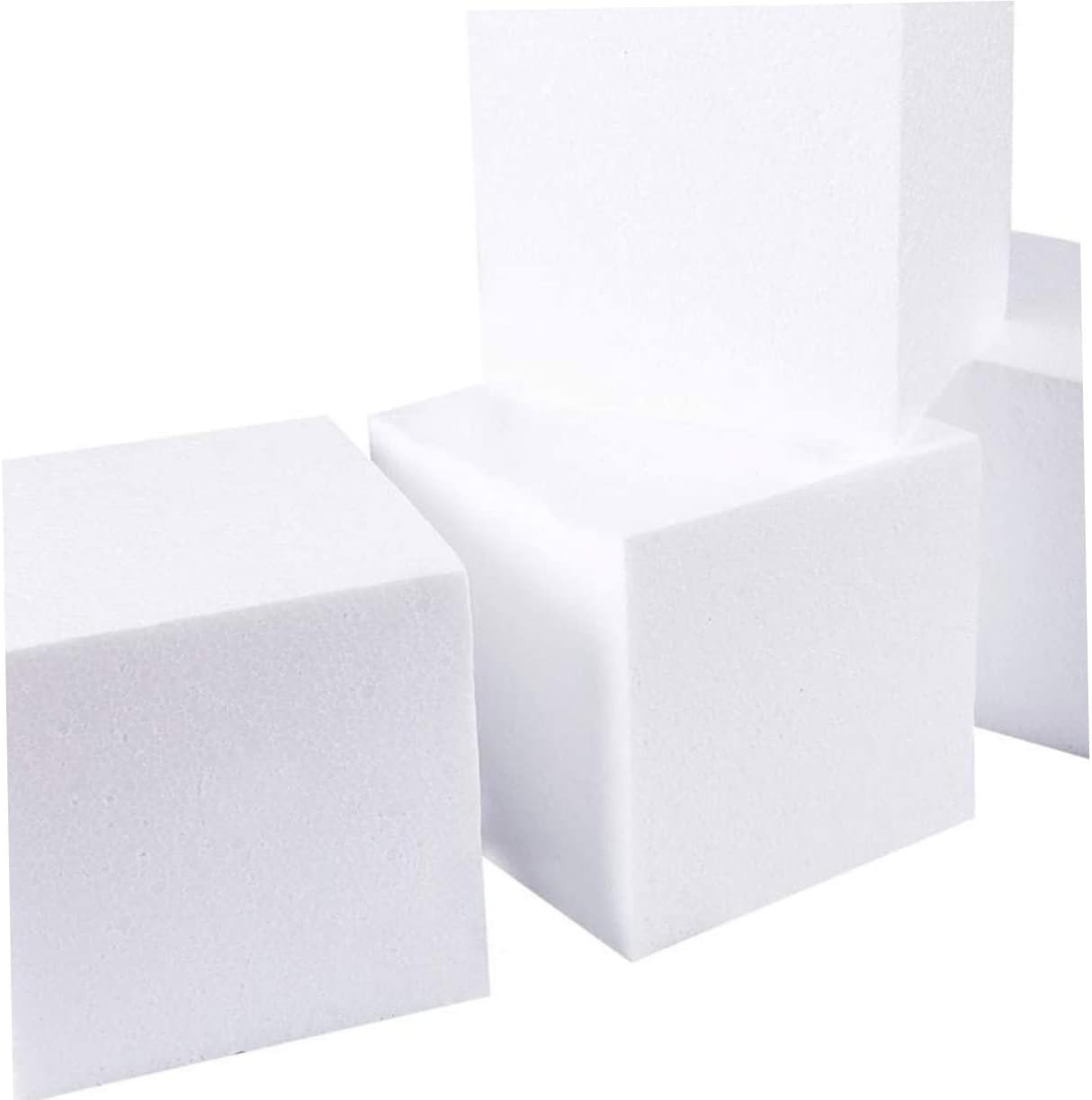 KAILIKETIY 6pcs Square Foam Blocks for Cake Decorations Crafting Tools Smooth Board Easy to Cut Paint for DIY Art Projects