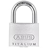 ABUS Vorhängeschloss Titalium 64TI/50 gl.-6511 – gleichschließend – Kellerschloss mit Schlosskörper aus Spezial-Aluminium – gehärteter Stahlbügel – ABUS-Sicherheitslevel 6