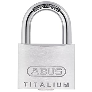 ABUS Vorhängeschloss Titalium 64TI/50 gl.-6511 – gleichschließend – Kellerschloss mit Schlosskörper aus Spezial-Aluminium – gehärteter Stahlbügel – ABUS-Sicherheitslevel 6