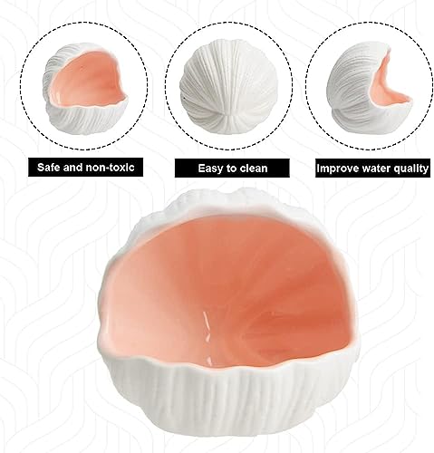 Image of RUIAN Ceramic Conch Shell Aquarium Hideout Cave Pink Betta Fish Tank Decor