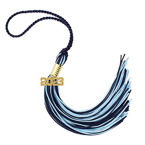 Tassel Depot 2023 Navy/Light Blue Graduation Tassel - Every School Color Available - Made in USA