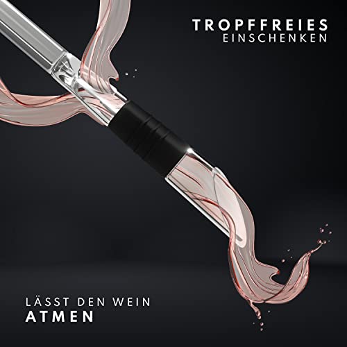 Foto von KITCHENMAPE Weinkühlstab mit Ausgießer – 2 Stück, Weinkühler Stab als Flaschenkühler mit Dekantierausgießer und extra Glasmarkierer als Wein Zubehör - Geschenke für Weinliebhaber