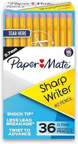Paper Mate SharpWriter Mechanical Pencils 0.7 mm (36 Pack) Yellow