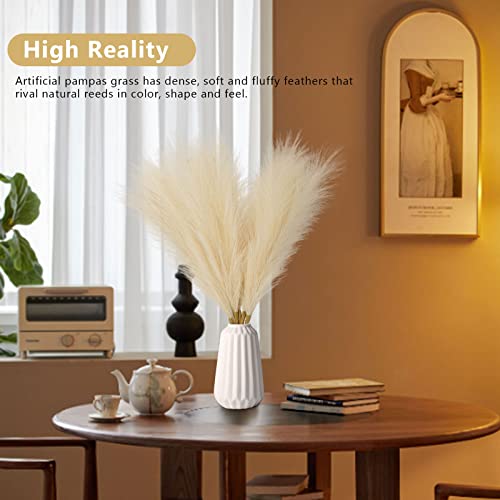 Offfay Pampas Grass, Artificial Pampas Grass Large, 5 x 31.5''/80cm Tall, Fluffy Faux Pampas with Long Stem - Image 2