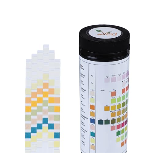 VED 100 x 11 en 1 Bandelettes de test d'urine pour animaux de compagnie, pour la santé des chats et des chiens, bandelettes réactives d'analyse d'urine : densité, leucocytes, pH, sang, cétone.