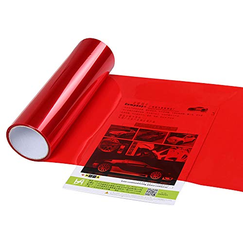 Blackr Film autocollant en vinyle pour phare de voiture, anti-brouillard, rouge 30 x 60 cm Cover